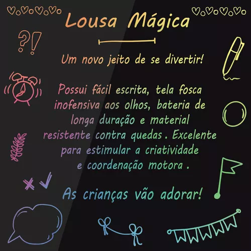 Lousa Magica Desenhar Escrever Interativo Educa Apaga Facil