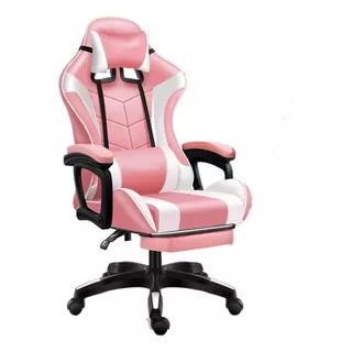 Silla Gamer Rosada Pink Masaje Gaming Reclinable