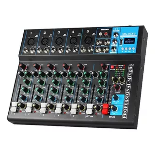 Consola Dj Sonido Mezcladora 7 Canales De Bluetooth Display