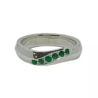 Anillo Hombre Esmeraldas Plata 