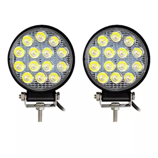 Faro Auxiliar Led De Alta Potencia 42w Redondo X2 Led