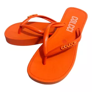 Chinelo Colcci Grumari Plataforma Laranja Sola Alta