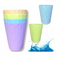 Set De 12 Vasos Plásticos Reutilizables De Colores Pastel
