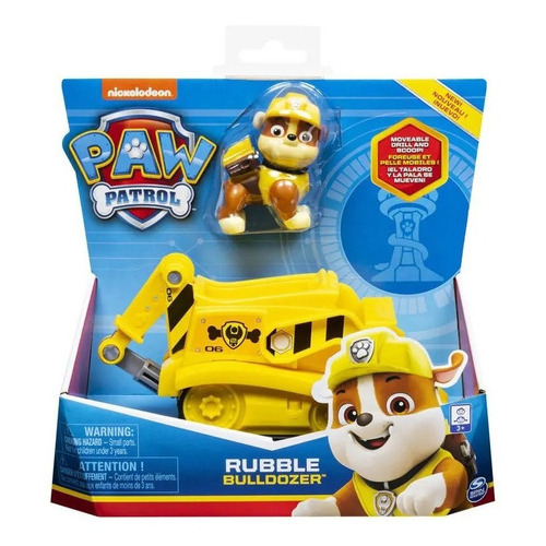 Paw Patrol, Excavadora De Rubble Con Figura Coleccionable Color Multicolor