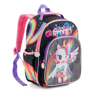 Bolsa Escolar Menina Mochila Infantil Unicórnio Feminina Cor Unicornio Power