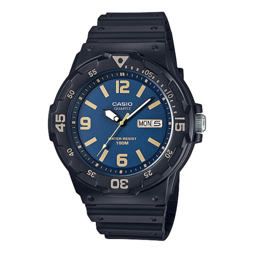 Reloj Casio Mrw-200h-2b3vdf Hombre 100% Original Color de la correa Negro Color del bisel Negro Color del fondo Azul