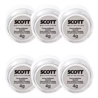 6 X Cork Grease Scott 4g P Cortiça Sax Clarinete E Encaixes