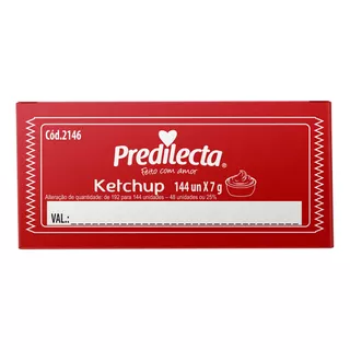 Ketchup Predilecta Sem Glúten Em Caixa 1.008 Kg  Pacote X 144