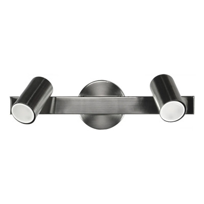 Lampara Liston 2 Luces Gu10 Movil Viena Apto Led Acero Acero
