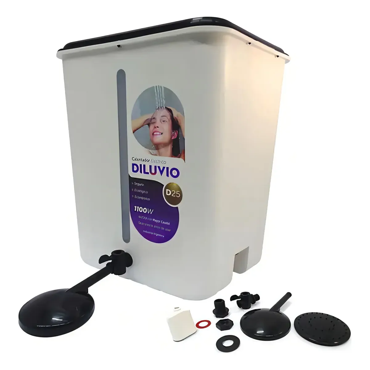 Ducha Eléctrica Indelplas Diluvio 1100W Fija Plástico 1.1kW 220V Blanco