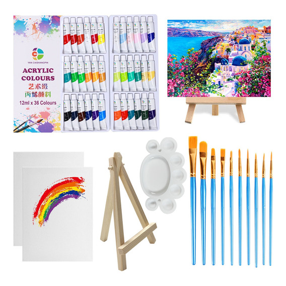 Kit De Pintura Acrílica 36 Colores Set Arte Profesional