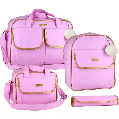 Mochila de Maternidade Laço Bebê LB Kyara Rosa Claro - MOCHILAS