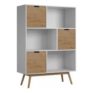 Biblioteca Estantería Baku, Madera, Armado Gratis- Ártico Color Blanco