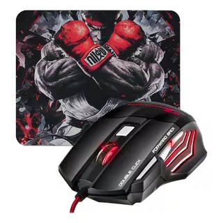 Combo Gamer Mouse + Mouse Pad Led 7 Cores Tecido Speed