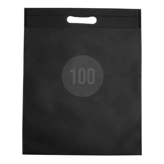 100 Bolsas Tnt De Genero 25x20 Reciclable Negro 40grs