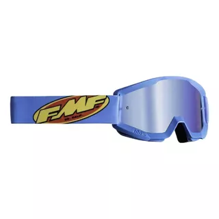 Gafas De Motocross Fmf Powercore Azul Claro Con Espejo