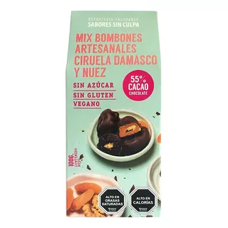 Bombones Ciruela Damasco Nuez Sin Azucar Sin Gluten Vegano