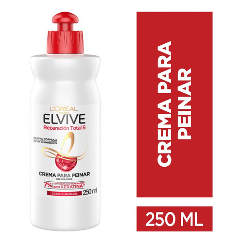 Crema Para Peinar Elvive Reparación Total 5 Sin Sal - 250ml