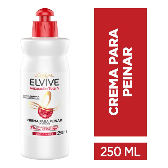 Crema Para Peinar Elvive Reparación Total 5 Sin Sal - 250ml