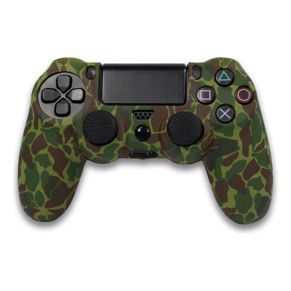 Funda De Silicona Para Mando De Ps4 Camuflaje Verde