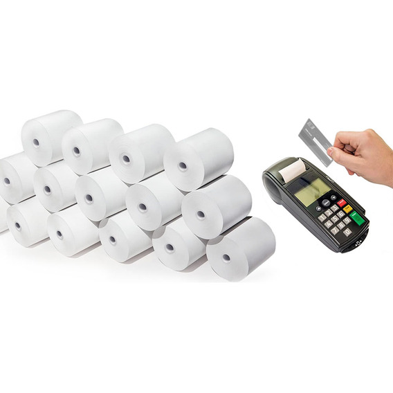 50 rollos de caja registradora de papel de impresión térmica 57 * 50, recibo de papel de cupón pequeño, adecuado para terminales de tarjetas de crédito, blanco sin núcleo de alta calidad