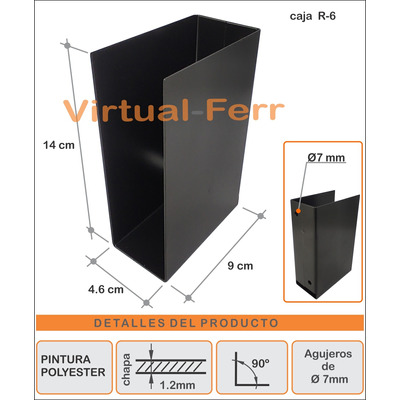 Fijacion Soporte Caja Para Madera De 2x6 (r2x6) 5 Unidades