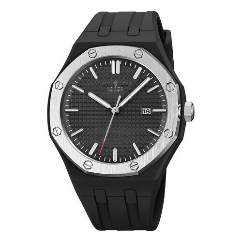 Reloj Hombre Seger 9299 Original Elegante Sport Silicona Color de la malla Negro