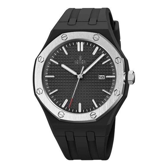 Reloj Hombre Seger 9299 Original Elegante Sport Silicona Color de la malla Negro