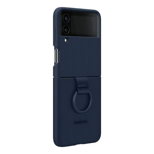 Funda Samsung Silicone cover with ring navy con diseño lisa para Samsung Galaxy Z Flip4 por 1 unidad