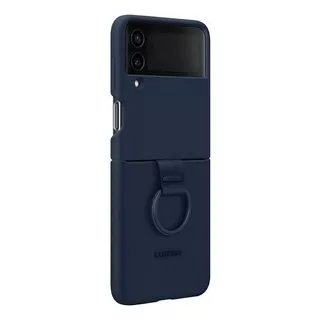 Funda Samsung Silicone Cover With Ring Navy Con Diseño Lisa Para Samsung Galaxy Z Flip4 Por 1 Unidad