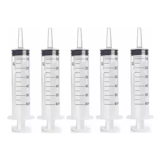 Jeringas Descartables 60 Ml Pico Cateter / Thomey X 5un. Capacidad En Volumen 60 Cc