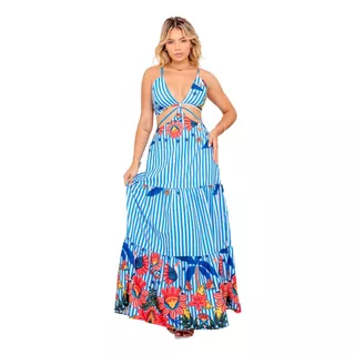 Vestido Longo Feminino Floral Verão Praia Soltinho Elegante