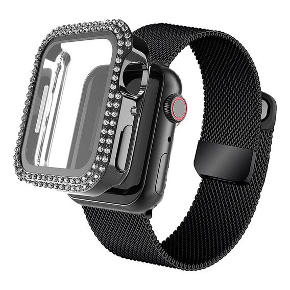 Correa De Acero +case Protector Para Apple Watch Smart Watch