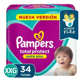 Pampers Lila Total Protect Xxg X 34 Tamaño Extra Extra Grande (xxg)
