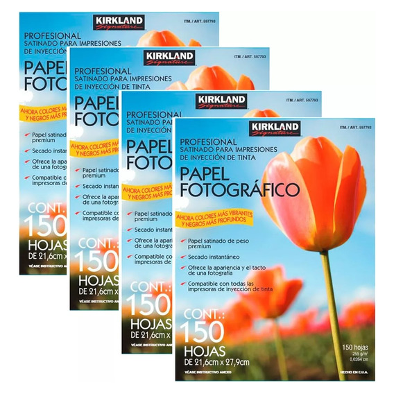 4 Pack Papel Fotográfico Kirkland