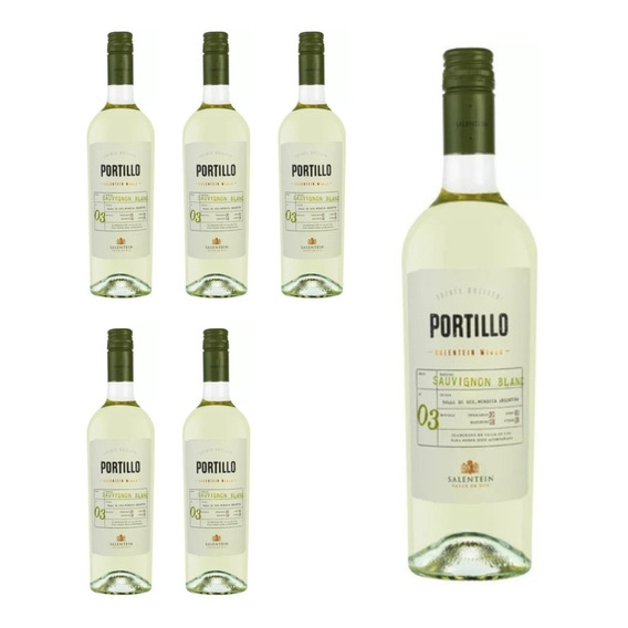 Vino Portillo Sauvignon Blanc X 750cc. Caja 6 Botellas