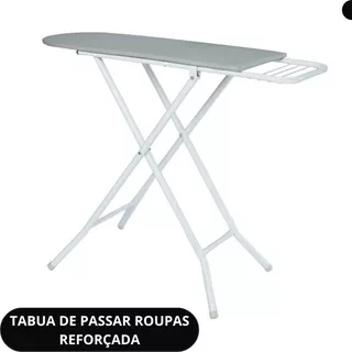 Mesa Tabua De Passar Roupa Portátil Extra Forte 3 Regulagens Cor Branco Liso