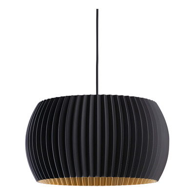 Lampara Colgante Roma 30cm Negro Sustentable 3d Apto Led E27