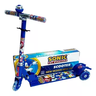 Patinete Infantil Sonic 3 Rodas Cor Azul