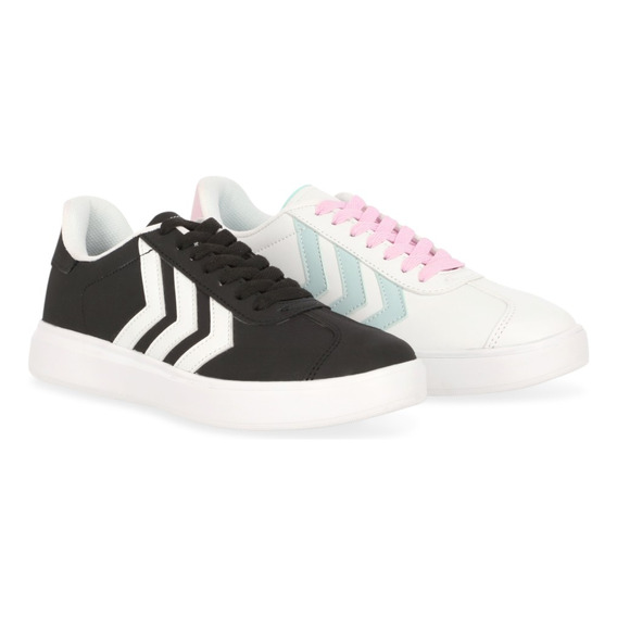 Duo De Tenis Sneakers Casual Dama Blanco Y Negro Duo 102