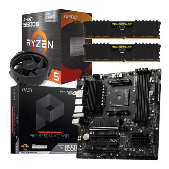 Combo Amd Ryzen 5 5600g + Board B550 + Memoria Ram 32gb