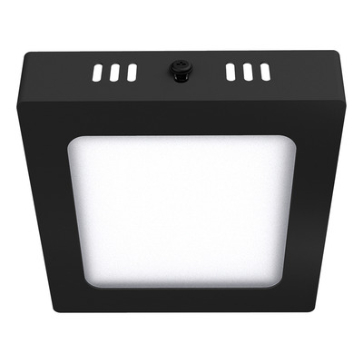 Plafon Led 6w Negro Cuadrado Blanco Calido X6 Negro