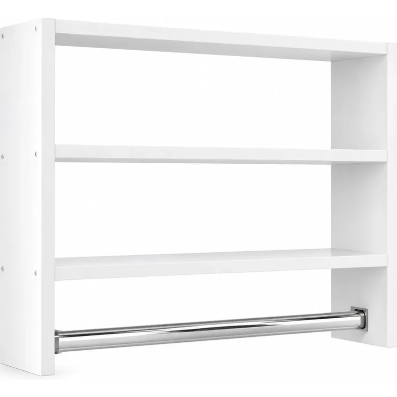 Nicho Para Banheiro Mdf Branco Com Porta Toalha E Prateleira
