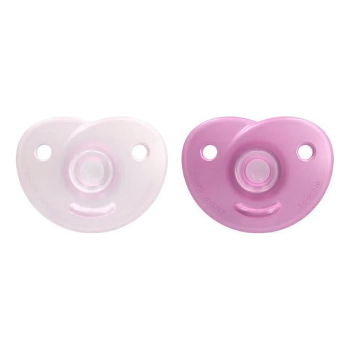 2 Chupones Philips Avent Soothie 0-6 Meses Rosa