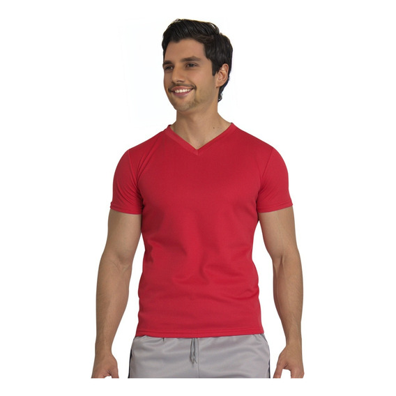 Playera Deportiva Tipo Dry F Cuello V Ejercicio Hombre 