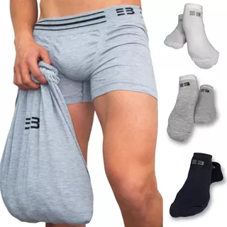 Pack X6 Boxer Sin Costura + 6 Pares Medias Soquetes Algodon