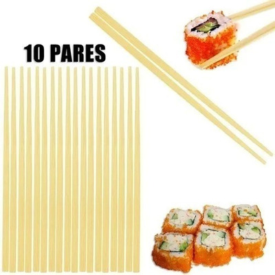 Conjunto C/ 10 Pares De Hashi Bambu Decorado - Chopsticks