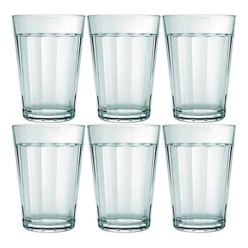 Vaso Americano Jugo Soda Vidrio Eventos Nadir 190ml X 6 Un Color Transparente