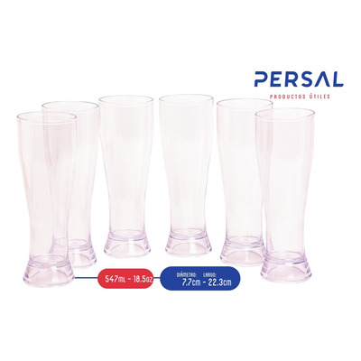 Vasos Premium Policarbonato Persal Irrompible 547ml X6 Unds