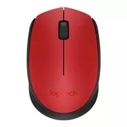Mouse Inalámbrico Logitech  M170 Rojo Y Negro